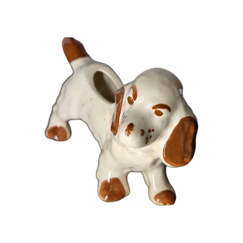 Vintage Hondo Pottery Hound Dog Figurine Planter